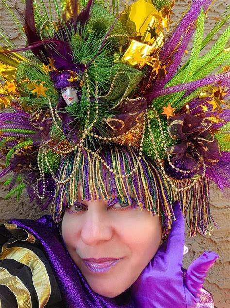 Mardi Gras Headpiece New Orleans Crown Fat Tuesday Crown Carnival Headdress Etsy