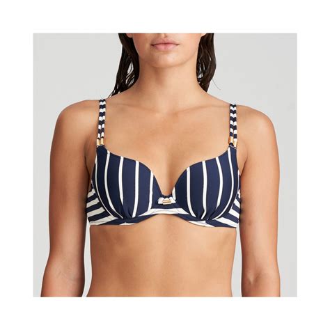 Marie Jo Swim Cadiz Water Blue Bikini Top Heart Shape Padded