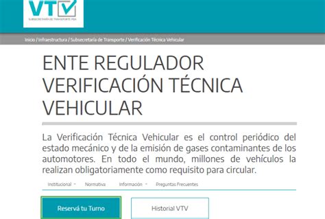 Verificación Técnica Vehicular Cómo reservar mi turno