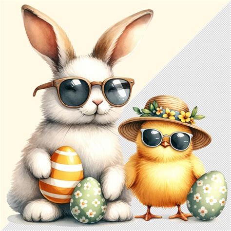 Premium Psd Cute Watercolor Easter Bunny Clipart Illustration