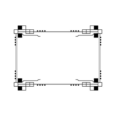 Moldura Retangular Abstrata Linha Simples Preta Doodle Contorno