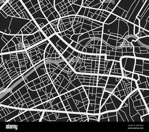 Black and white travel city map. Urban transport roads vector ...