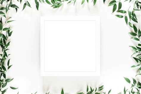 Premium Photo Tropical Green Leaf Frame On White