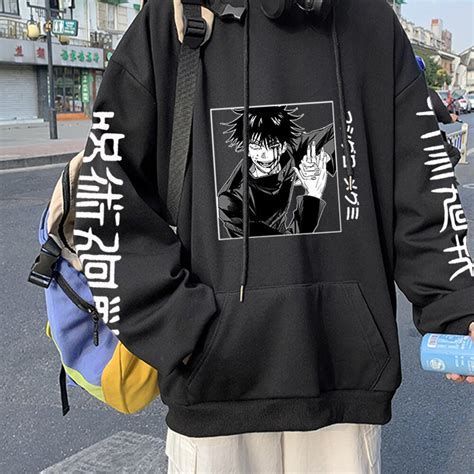 Anime Hoodie Jujutsu Kaisen Itadori Yuji Print Gojo Satoru Cosplay Hoodies Streetwear