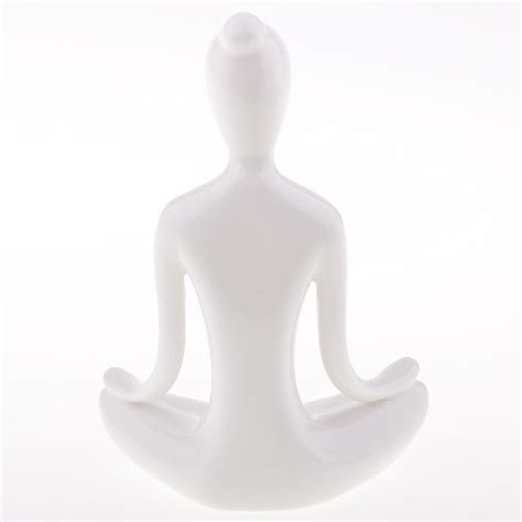 Buy Resin Yoga Pose Figurine Porcelain Lady Statue Home Studio Decor At