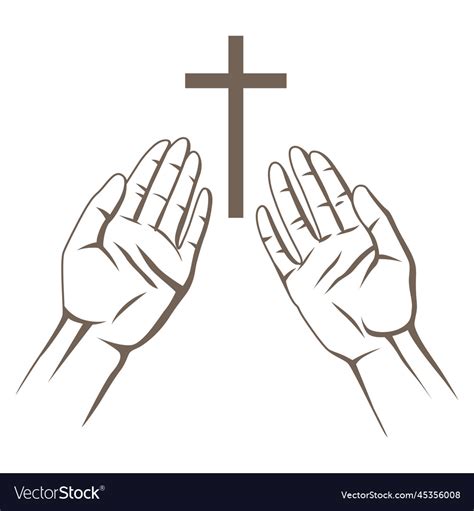 Christian Of Hands Folded In Prayer Royalty Free Vector