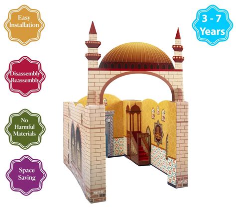 Cardboard Playhouse Masjid For Muslim Kids Toy For Learning Etsy