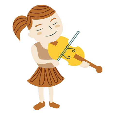 Diseño Png Y Svg De Niña Tocar Violín Para Camisetas