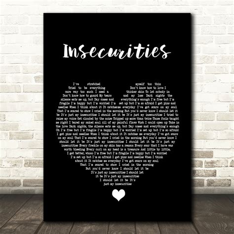 Jess Glynne Insecurities Script Heart Song Lyric Framed Print Uk