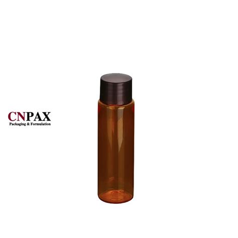 Wholesale Ml Oz Amber Pet Plastic Cylinder Round Bottles Flush Cap