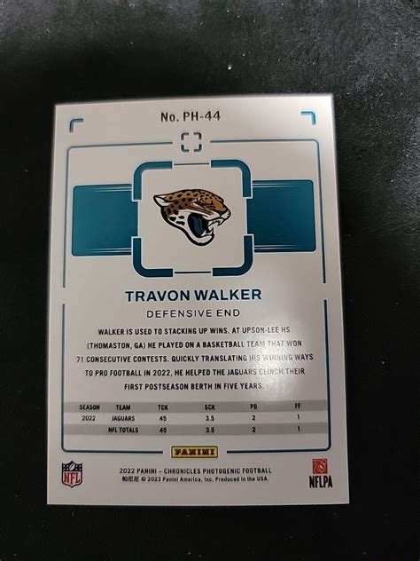 Panini Chronicles Photogenic Ph Travon Walker Rc For Sale