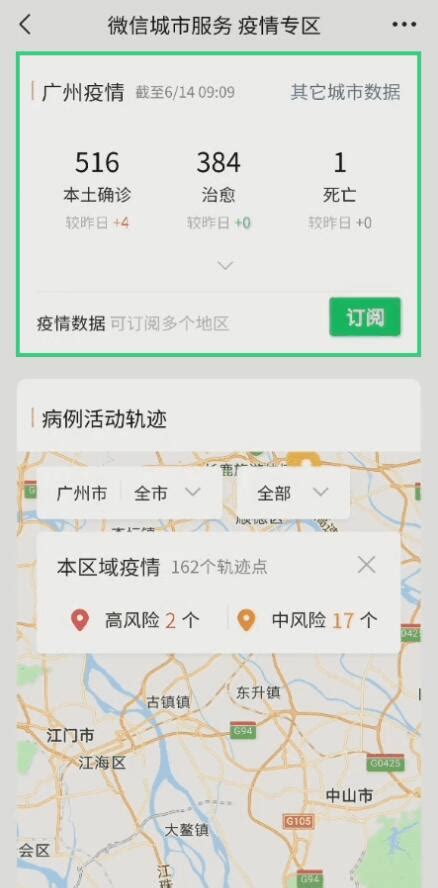 微信城市服务“疫情专区”上新 病例活动轨迹地图上线