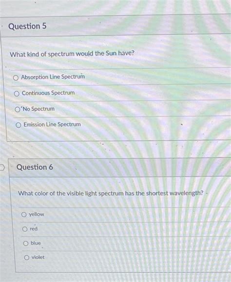 Solved What kind of spectrum would the Sun have? Absorption | Chegg.com