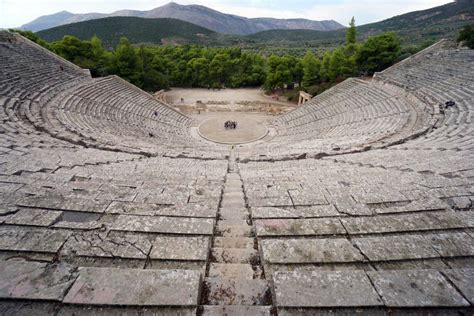 A Group of Student Visiting the Archaeological Site of Epidaurus ...