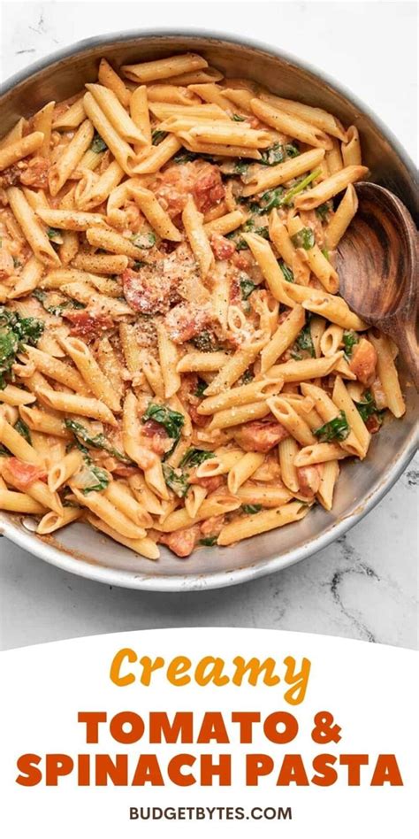 Creamy Tomato And Spinach Pasta With VIDEO Budget Bytes