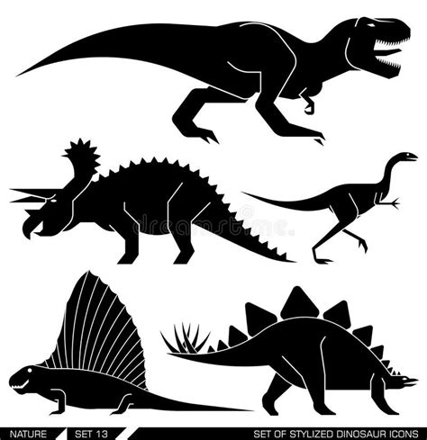 Sistema De Iconos Del Dinosaurio En El Estilo Del Pixel Del Color