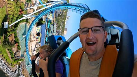 Riding Pipeline The Surf Coaster At SeaWorld Orlando Rider Cam POV