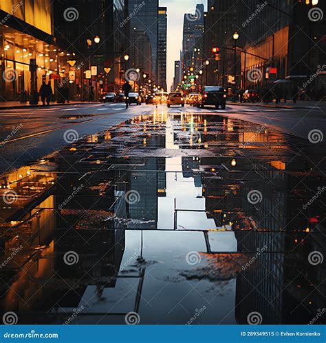 Night Scene of the New York City Stock Illustration - Illustration of ...