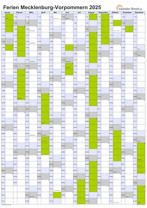 Zeitrechnung Mecklenburg Vorpommern Feiertage Schulferien Und