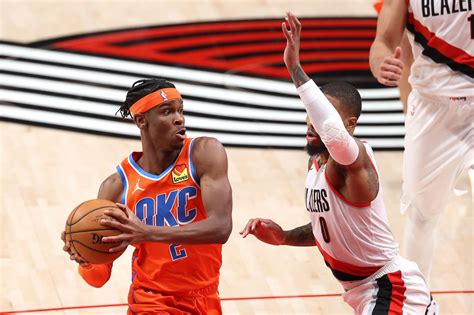 Oklahoma City Thunder Guard Shai Gilgeous Alexander Ankle Out Until All Star Break Blazers Edge