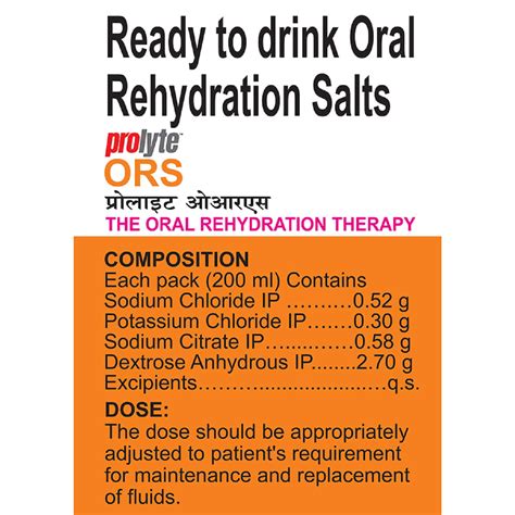 Buy Prolyte Ors Ready To Drink Oral Rehydration Salts Orange 200 Ml Online And Get Upto 60 Off