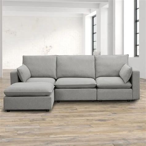 100 Wide Reversible Sofa Chaise With Ottoman VigsHome