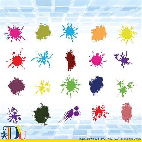 Paint Splatter Svg Bundle Paint Splats Svg Paint Svg Clipart