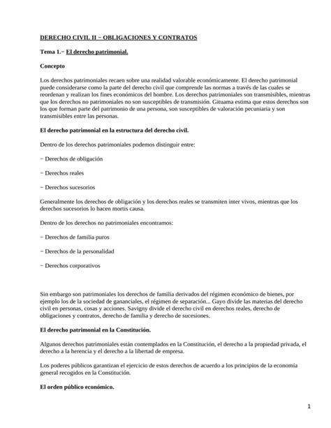 DERECHO CIVIL II OBLIGACIONES Y CONTRATOS Concepto