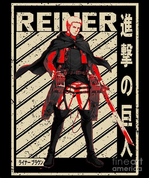 Attack On Titan Reiner Braun Classic Art Drawing By Anime Art Pixels