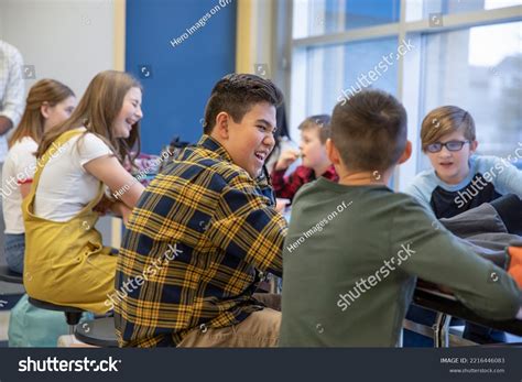 Junior High Boy Student Laughing Friends Stock Photo 2216446083 ...