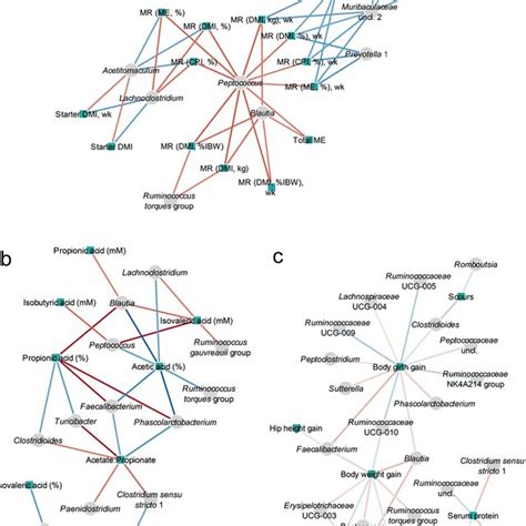 Network Plots Showing Canonical Correlations Between Bacterial