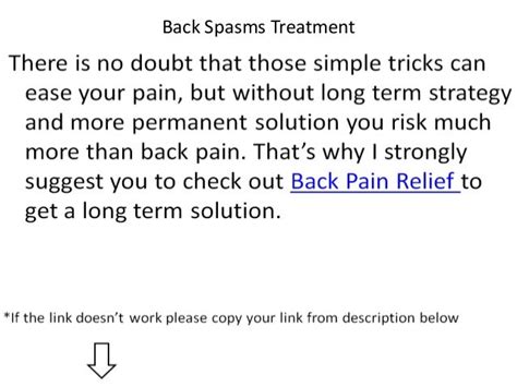 Back spasms treatment