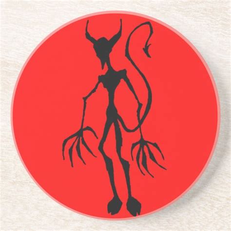 Creepy Devil Stick Figure Sandstone Coaster Zazzle