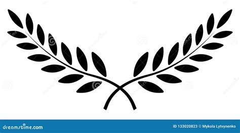 Olive Branch Laurel Wreath Vector Winner Award Symbol Sign Victory