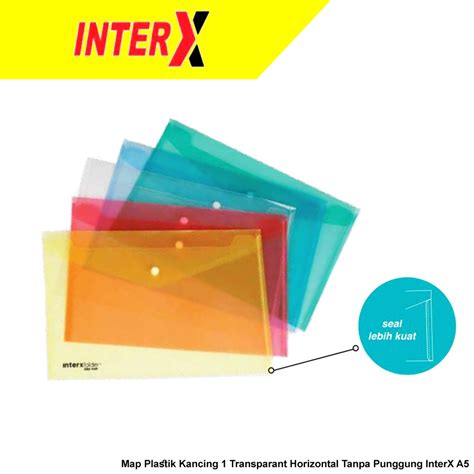 Jual Map Plastik Kancing 1 Transparant Horizontal A5 Penyimpanan