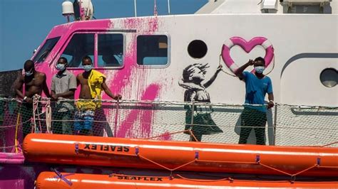 Banksy S Migrant Rescue Boat Overloaded Stranded At Sea Rescuers Say Cbc News