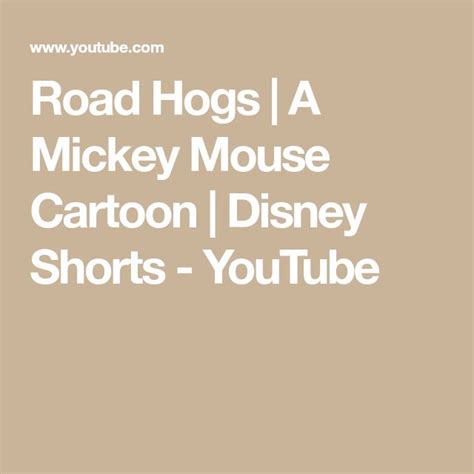 Road Hogs A Mickey Mouse Cartoon Disney Shorts YouTube Disney