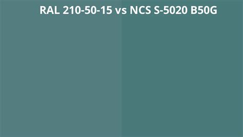 Ral 210 50 15 Vs Ncs S 5020 B50g Ral Colour Chart Uk