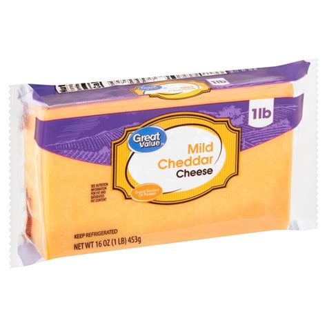 Great Value Cheese Mild Cheddar