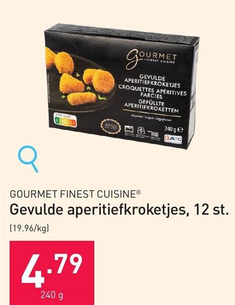 GOURMET FINEST CUISINE Gevulde Aperitiefkroketjes 240g Promotie Bij ALDI