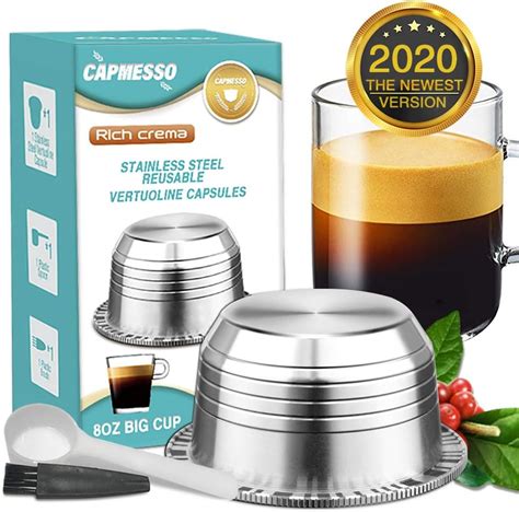 CAPMESSO Reusable Coffee Capsules Stainless Steel Refillable Vertuo