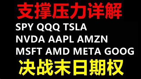 美股老司机周五决战末日期权支撑压力详解SPY QQQ TSLA AAPL SQQQ NVDA AMD AMZN TQQQ MSFT