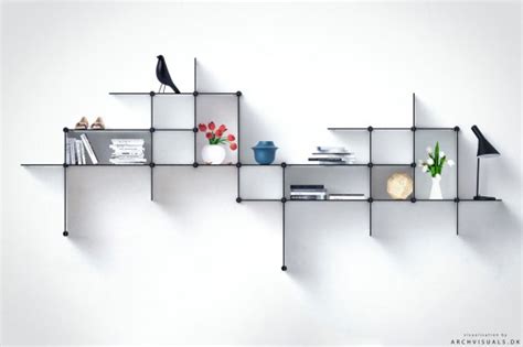 Ultra-Minimalist Up The Wall Shelving Unit - DigsDigs