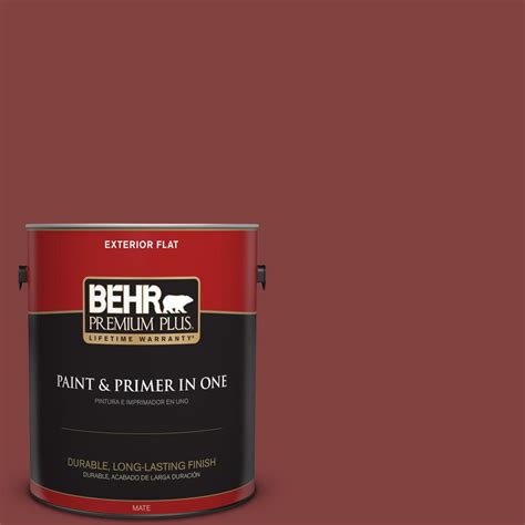 BEHR Premium Plus 1-gal. #S-H-170 Red Brick Flat Exterior Paint-430001 ...