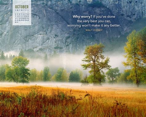 October 2016 - Walt Disney Quote Desktop Calendar- Free October Wallpaper