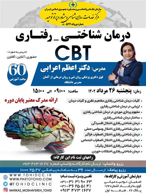 درمان شناختی رفتاری Cbt مرکز خدمات روانشناسی و مشاوره پرتو توحید