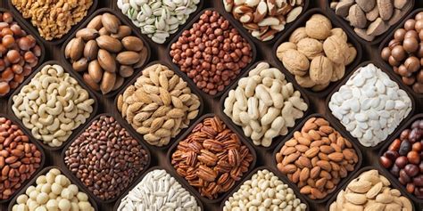 Fondo De Nueces Y Semillas Vista Superior Alimentos Saludables En