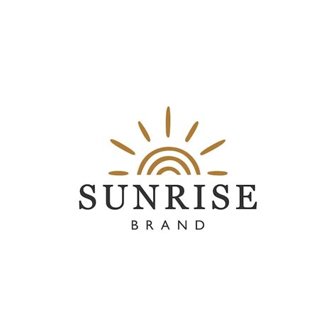 Premium Vector Sun Logo Sunset Sunrise With Beach Ocean Sea Water