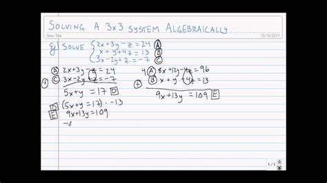 System Of Equations 3x3 Calculator