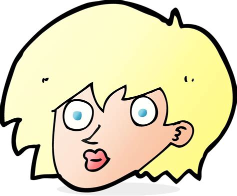 cartoon surprised female face 12288788 Vector Art at Vecteezy